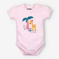 Body dla niemowląt - Różowe body na krótki rękaw OAZA z bawełny organicznej dla dziewczynki-80 - miniaturka - grafika 1