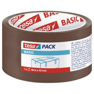 Taśma pakowa BASIC brązowa 40 m x 45 mm tesa - Taśmy klejące - miniaturka - grafika 1
