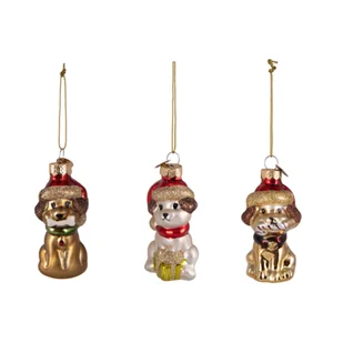 Bombka szklana piesek 7 cm mix kształtów - Bombki - miniaturka - grafika 1