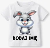 Koszulki dla dziewczynek - Koszulka dla DZIECKA Z IMIENIEM na Wielkanoc - ZAJĄCZEK55-1-23 - miniaturka - grafika 1
