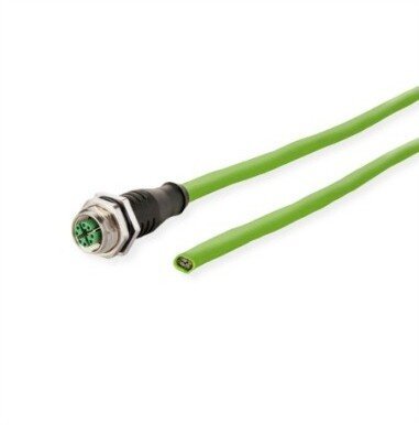 Metz Kabel METZ CONNECT M12 Industrial Ethernet, kodowany X, gniazdo M12 proste - wolny koniec, PUR, 5 m
