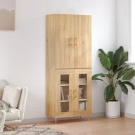 Witryny - vidaXL Witrynka, dąb sonoma, 69,5x34x180 cm, materiał drewnopochodny - miniaturka - grafika 1