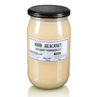 MIÓD AKACJOWY 1050g, pyszny, słodki, nierozgrzewany, 100 lat tradycji, zdrowy - Miód - miniaturka - grafika 1