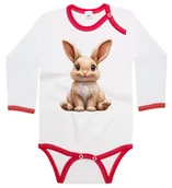 Body dla niemowląt - Body dziecięce Słodki Wesoły Beżowy Królik Zając Króliczek Zajączek 98/104 - miniaturka - grafika 1