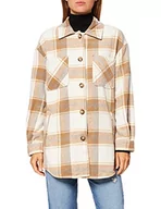 Koszule damskie - Vila Vikimmi damska koszula w kratkę L/S Jacket-Noos, Cloud Dancer/Czeki: orzech laskowy Tigerseye Gull Grey 16-3803 Tcx, XL - miniaturka - grafika 1