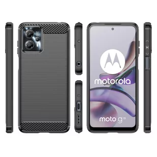 Etui Carbon Case do Motorola Moto G53 / G13 elastyczny czarny - Etui i futerały do telefonów - miniaturka - grafika 3