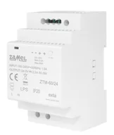 Zasilacze i transformatory - Zasilacz LED na szynę DIN 24V 60W DC TH-35 TYP: ZTM-60/24 ZAMEL - miniaturka - grafika 1