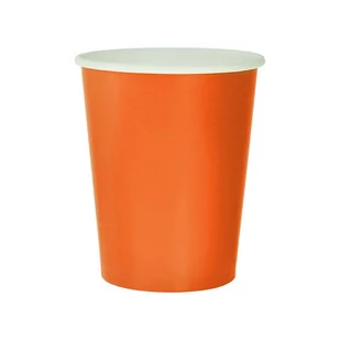 KUBECZKI PAPIEROWE POMARAŃCZOWE 220ML 6SZT - Dekoracje i nakrycia stołu na imprezę - miniaturka - grafika 1