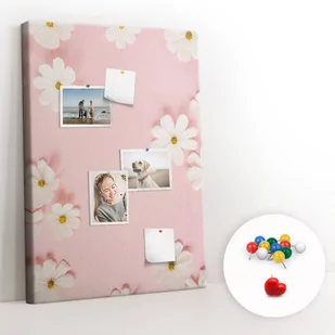 Korkowy Organizer na Notatkl, Tablica 70x100 cm + Kolorowe Pinezki - Kwiaty stokrotki - Tablice i flipcharty - miniaturka - grafika 1