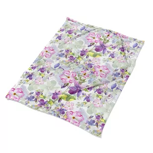 Kolorowy koc na łóżko 100x135 Fioletowe kwiaty eko, Fabricsy - Koce - miniaturka - grafika 1