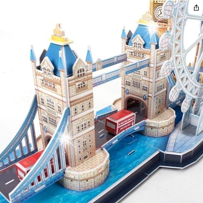 Puzzle 3D Londyn City Edukacyjne Premium Dzieci Dorośli Big Ben+ LED 106el.