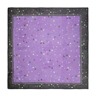 Apaszki i szaliki męskie - Wzorzysta damska apaszka z jedwabiu czarno - fioletowa - miniaturka - grafika 1