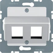Gniazdka elektryczne - B.Kwadrat/B.7 Płytka czołowa do gniazda modularnego Krone, alu mat, lakierowany - miniaturka - grafika 1
