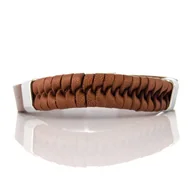 Bransolety męskie - Bransoletka skórzana brązowa EM T1 - EM Men's Accessories - miniaturka - grafika 1