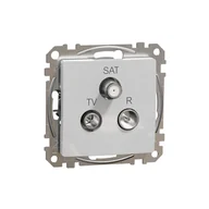 Gniazdka elektryczne - Schneider Gniazdo antenowe R/TV/SAT końcowe (4dB) SEDNA Design & Elements srebrne aluminium - miniaturka - grafika 1