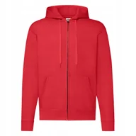 Bluzy męskie - Bluza Męska Z Kapturem Rozpinana Czerwony r. 2XL - miniaturka - grafika 1