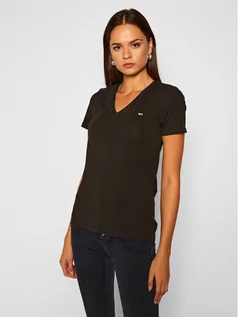 Koszulki i topy damskie - Tommy Jeans T-Shirt Tjw Skinny Stretch DW0DW09197 Czarny Slim Fit - grafika 1