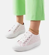 Botki damskie - Biało fioletowe trampki Chelms-37 - miniaturka - grafika 1