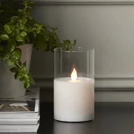 Świece - Świeca Led woskowa szklana M-TWINKLE biała 10cm ruchomy płomyk - miniaturka - grafika 1