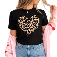 Koszulki i topy damskie - Damska Koszulka serce panterka - panterka1 - miniaturka - grafika 1