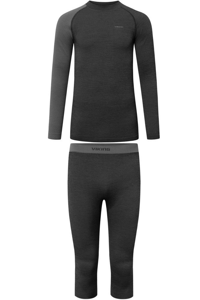 Komplet bielizny męskiej termoaktywnej z wełny merino i bambusa Viking Mounti Set 3/4 0800 szary XXXL
