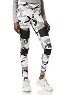 Legginsy - Urban Classics Damskie damskie legginsy Camo Tech, wygodne spodnie sportowe, elastyczne spodnie treningowe z militarnym nadrukiem i wstawkami z siatki, regularny krój skinny fit, SnowCamo, 5XL - miniaturka - grafika 1