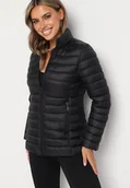 Kurtki damskie - Czarna Pikowana Kurtka z Kieszeniami Zapinanymi na Zamek Błyskawiczny Mivindra - miniaturka - grafika 1