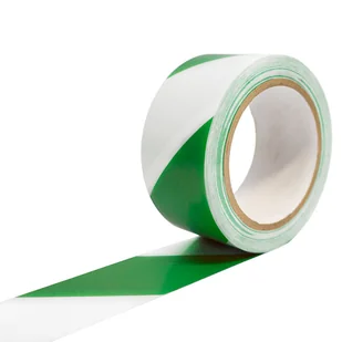 Taśma samoprzylepna do oznaczania, 12 Szt., 33 m x 50 mm, zielony / biały - Pachołki i taśmy ostrzegawcze - miniaturka - grafika 1