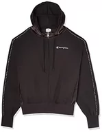 Bluzy damskie - Champion Damska bluza z kapturem z miękkiego weluru na całej długości, czarny, S - miniaturka - grafika 1