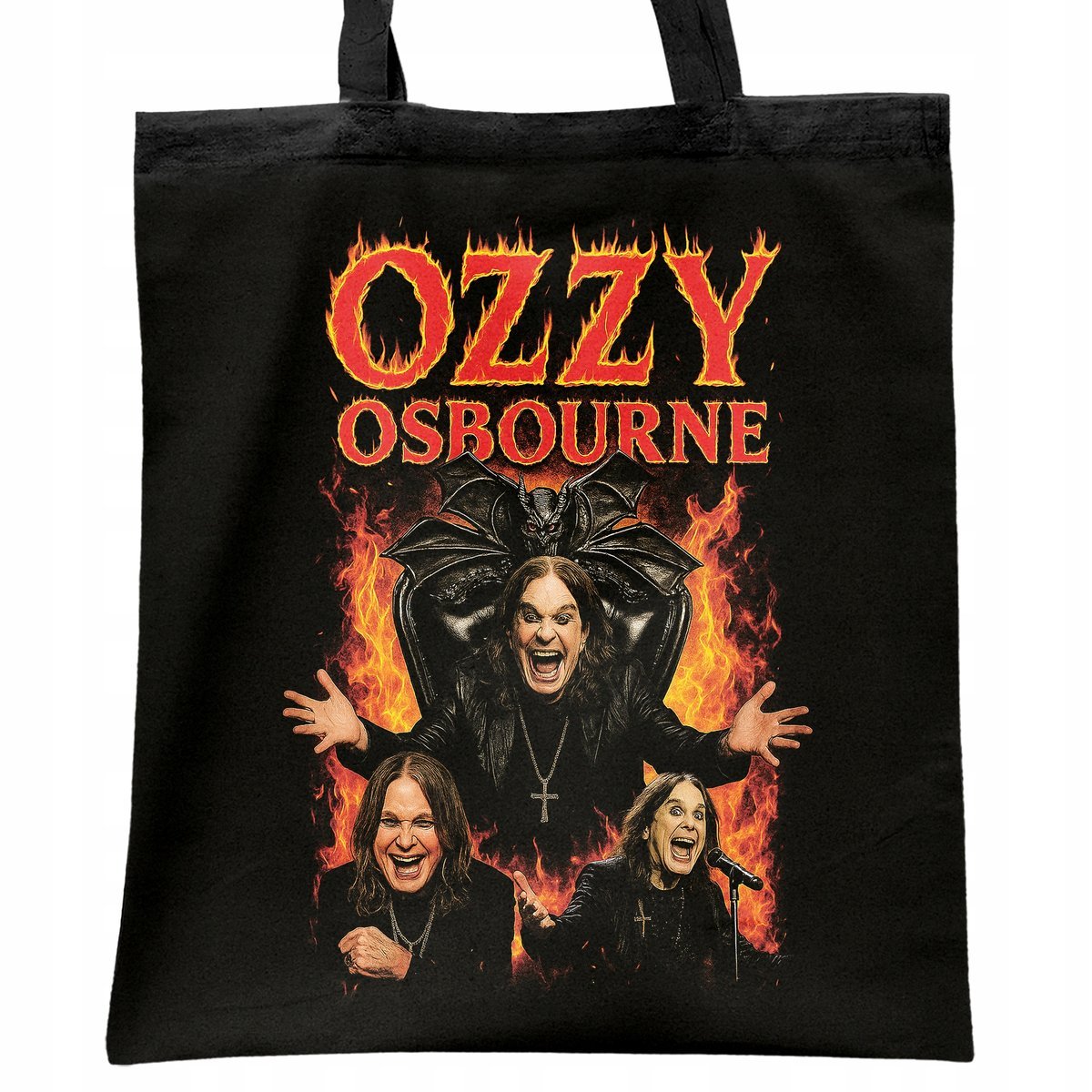 Torba bawełniana czarna na zakupy Ozzy Osbourne Black Sabbath