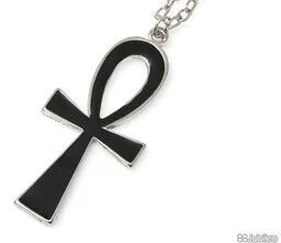 CZARNY KRZYŻ ANKH WISIOREK talizmany kolor czarny ankh symbole egipskie masa jubilerska (aj752) - Wisiorki - miniaturka - grafika 1
