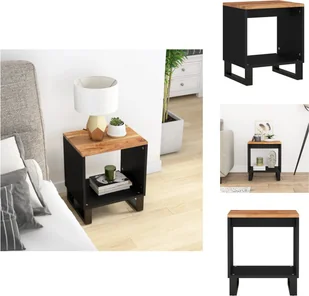 vidaXL Stolik kawowy 40x31x46 cm lite drewno akacjowe i materiał drewnopochodny - Stoliki kawowe - Ławy i stoliki kawowe - miniaturka - grafika 1