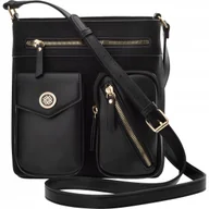 Torebki damskie - Monnari Duża Listonoszka Pojemna Torba Torebka Crossbody Kieszonkami Czarna - miniaturka - grafika 1