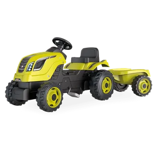 SMOBY Traktor XL Zielony na Pedały z Przyczepką - Jeździki dla dzieci - miniaturka - grafika 1