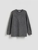 Swetry damskie - Reserved - Gładki sweter - szary - miniaturka - grafika 1