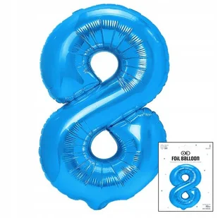 BALON FOLIOWY CYFRĄ CYFERKA 8 NIEBIESKA NA IMPREZE URODZINOWĄ 40cm - Balony i akcesoria BALON FOLIOWY CYFRĄ CYFERKA 8 NIEBIESKA NA IMPREZE URODZINOWĄ 40cm - Balony i akcesoria - miniaturka - grafika 1