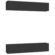 Meblościanki - vidaXL Szafki telewizyjne 4 szt. czarne 80x30x30 cm płyta wiórowa 3078745 - miniaturka - grafika 1