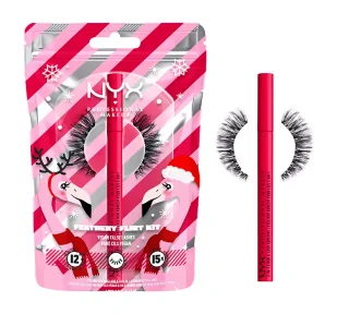 NYX PROFESSIONAL MAKEUP FA LA LA L.A. LAND FEATHERY FLIRT LASH KIT SZTUCZNE RZĘSY + EYELINER 2W1 - Zestawy kosmetyków damskich - miniaturka - grafika 1