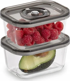 Caso Caso VacuBoxx Eco-Duo S 2 stiklinės vakuuminės talpyklos su plastikiniu dangteliu, 0.5 L, 2 vnt. - Zgrzewarki do folii i pakowarki próżniowe - miniaturka - grafika 1