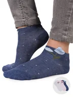 Skarpetki damskie - Skarpety dziewczęce bawełniane z elementem 3D kwiatki 3PAK 35-38 YOCLUB - miniaturka - grafika 1