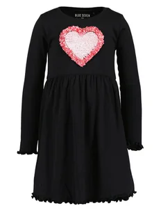 Blue Seven Sukienka codzienna 773650 X Czarny Regular Fit - Sukienki i spódniczki dla dziewczynek - miniaturka - grafika 1