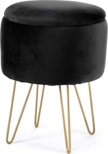 Fabryka Mebli Akord Pufa otwierana z pojemnikiem welurowa LILI Czarna - Pufy i podnóżki - miniaturka - grafika 1