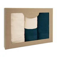 Ręczniki - Ręcznik D Bawełna 100% Solano Ecru + Granat (P) 2x50x90+2x70x140 kpl. - miniaturka - grafika 1