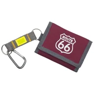 Portfele - Portfel Młodzieżowy Mały Na Rzep Route 66 Bordowy Ze Smyczą - miniaturka - grafika 1