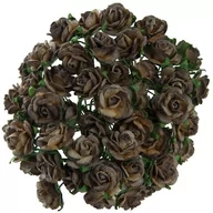 Zabawki kreatywne - KWIATY papierowe RÓŻYCZKI otwarte czekoladowo-brązowe 10mm - 50szt - miniaturka - grafika 1