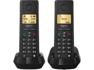 Telefony stacjonarne - Telefon bezprzewodowy GIGASET Pure 200 Duo Czarny - miniaturka - grafika 1