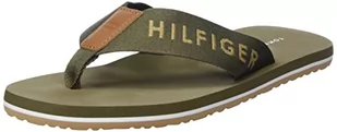 Tommy Hilfiger Męskie klapki plażowe Hilfiger Print, wyblakłe wojskowe, 40 EU - Klapki i japonki męskie - miniaturka - grafika 1