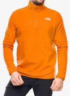 Bluzy sportowe męskie - Bluza bez kaptura The North Face 100 Glacier 1/4 Zip - desert rust - miniaturka - grafika 1
