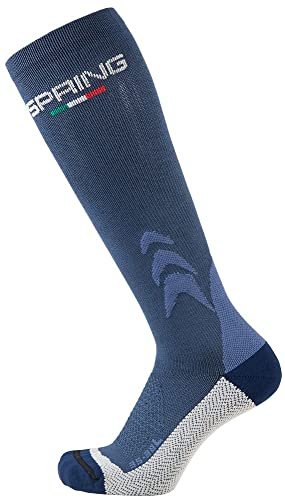 PFIFF 102588 uciskowe pończochy do jazdy konnej, niebiesko-szare, 35-38