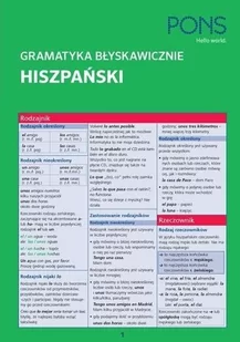 zbiorowa Praca Gramatyka błyskawicznie. Hiszpański PONS - Książki do nauki języka hiszpańskiego - miniaturka - grafika 1